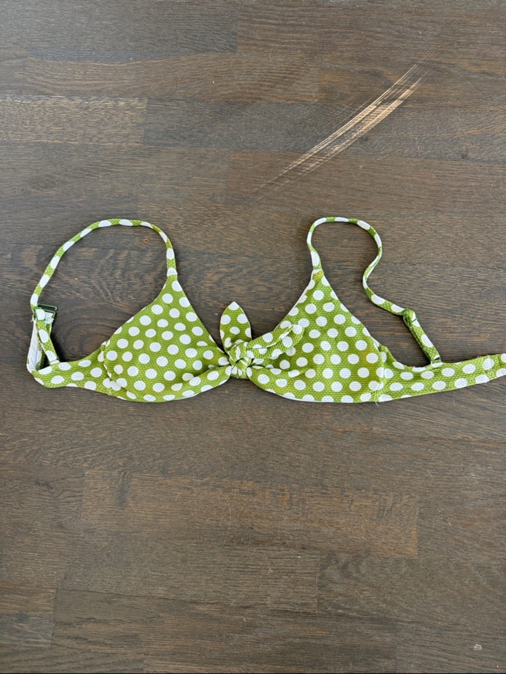 Aerie Polka-Dot Underwire Bikini Top – Green/White – XS